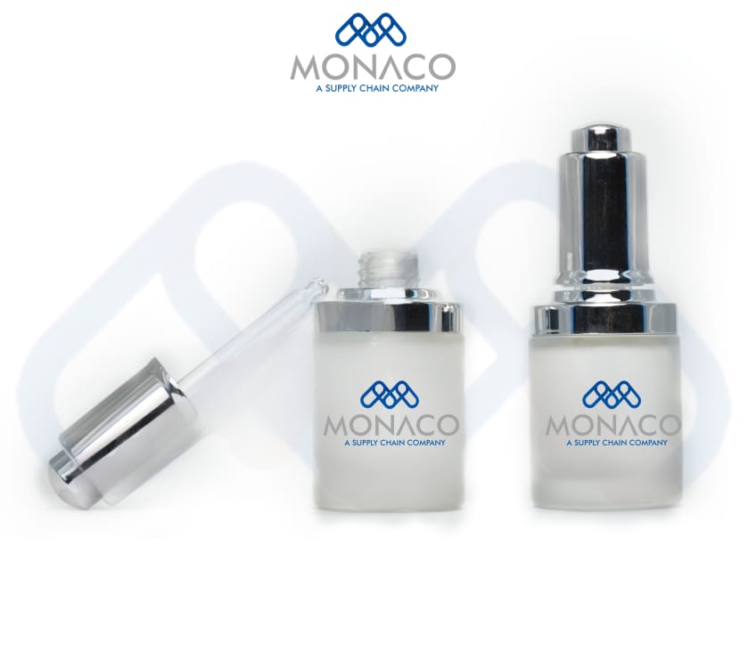 Serum Bottle Frosted 30 ML with Silver Shoulder and Dropper
