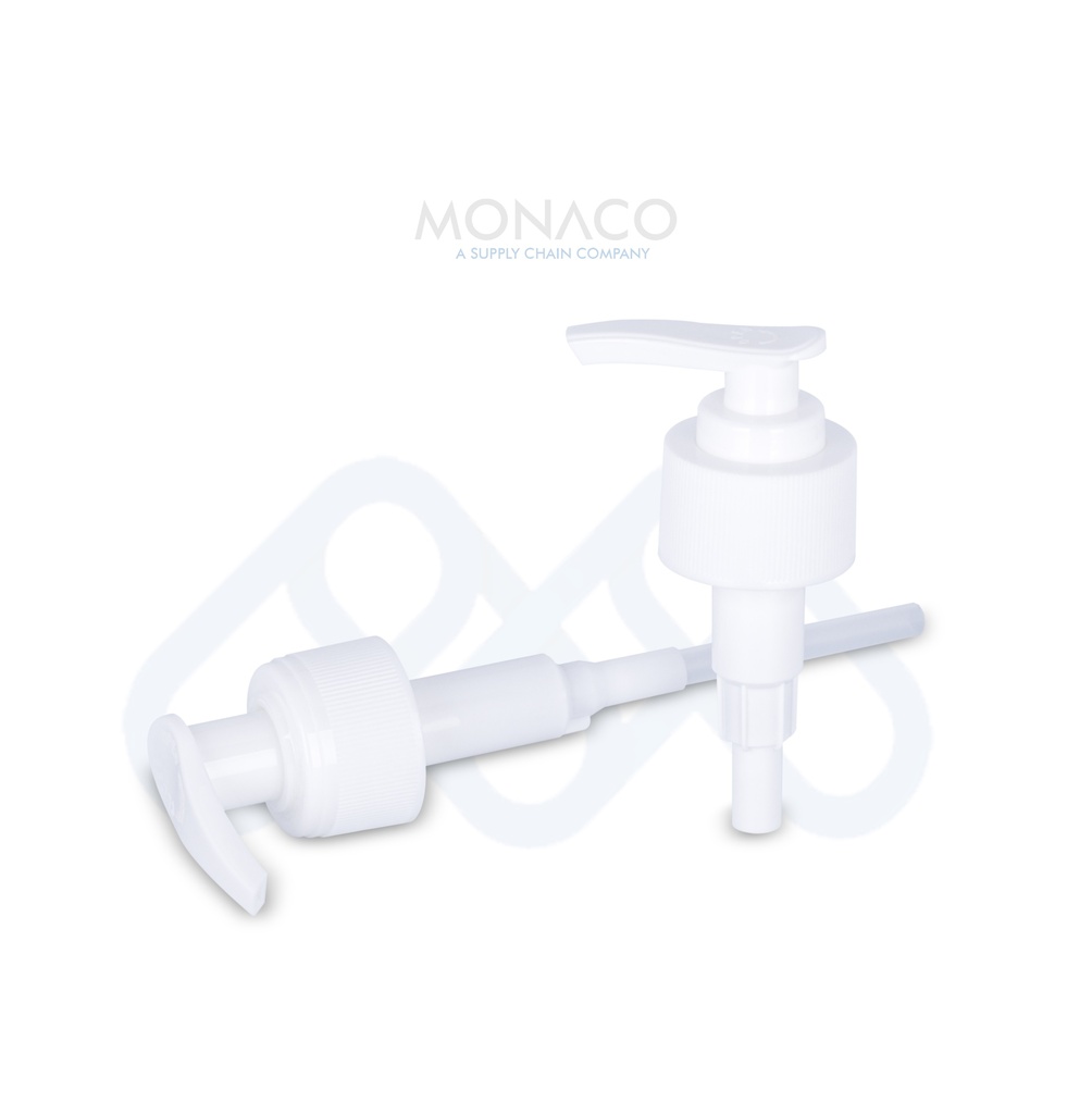Lotion Pump White Ripped Neck 24 Dip Tube 180 MM