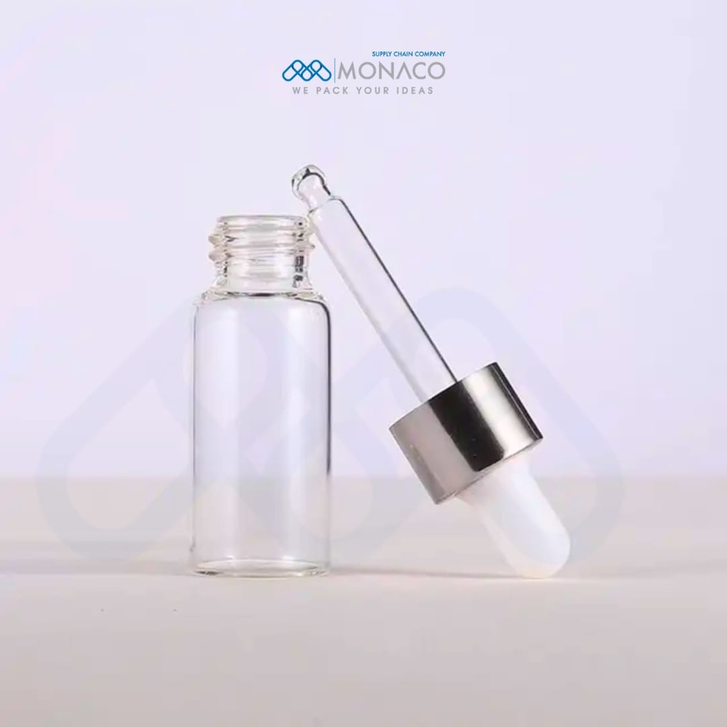 Transparent Glass Ampoule 5 Ml with Silver Dropper