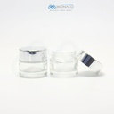 Glass Jar Transparent CT-GC02 10 Ml - Inner White Lid - Silver Cap UV