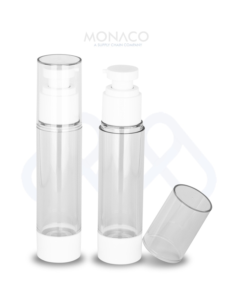 Airless Bottle 15 Ml Transparent / White