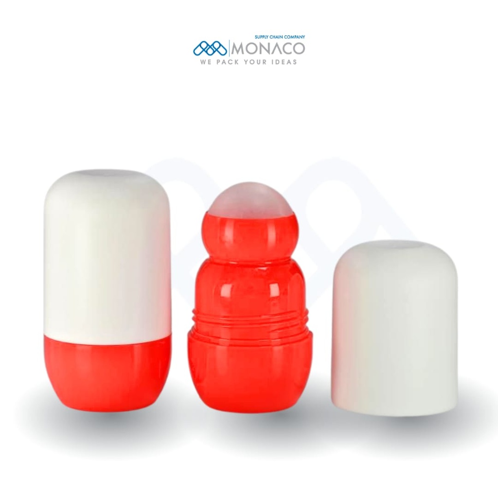 Monaco Roll On G Red Body and Bottom and Cap White 50 ML