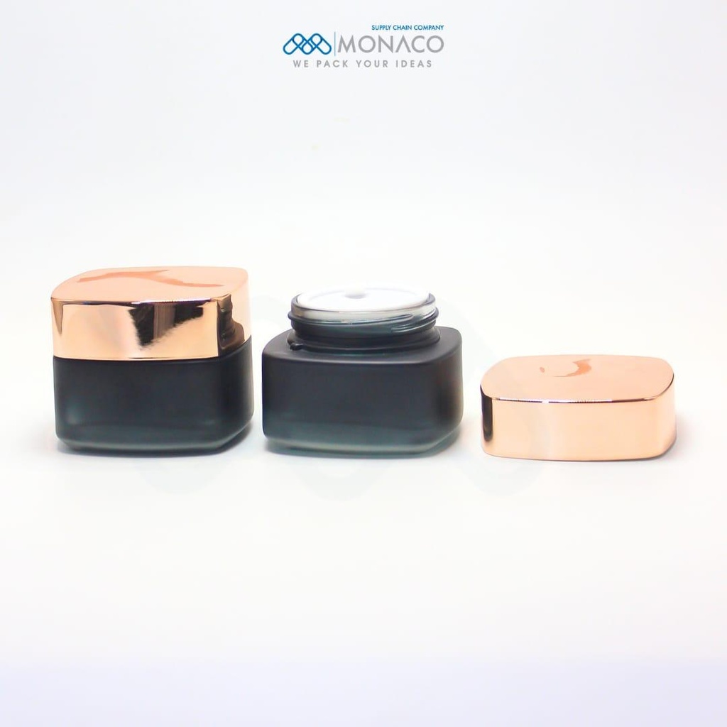 Square Glass Jar Matt 50 Ml - Rose