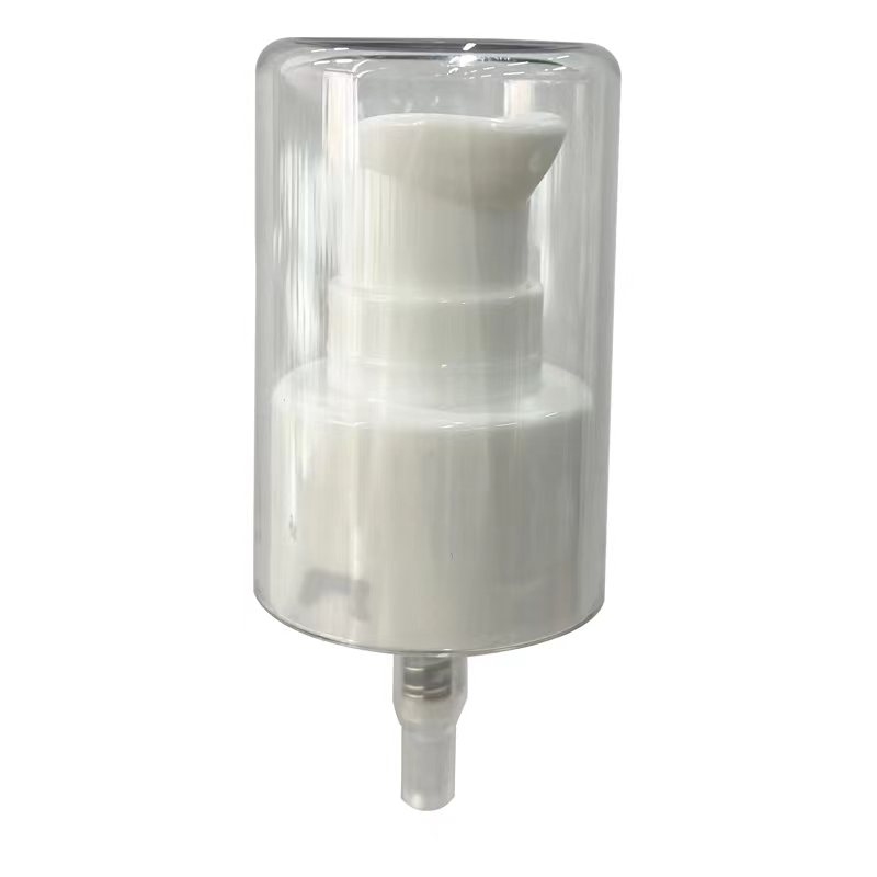 Cream Pump White With AS Cap Smooth Ring (CT15-4) Neck 24/410