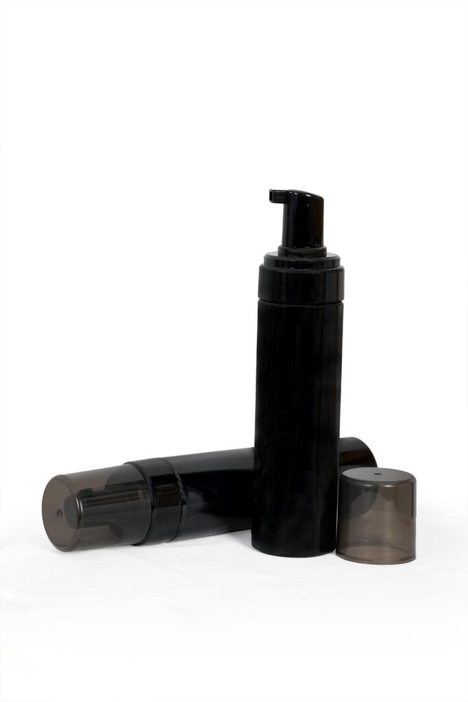 Black Foam Bottle 200 Ml Weight 30 gm With Black Foam Pump And Semi Transparent Black Cap