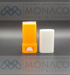 [M0000369] Deodorant Rotate Tube 20 Ml White PS Cap - Orange Bottle PP And White Bottom Gear