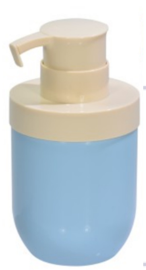 PP Airless Bottle 150 Ml Double Body Baby Blue With White Pump and Shoulders
