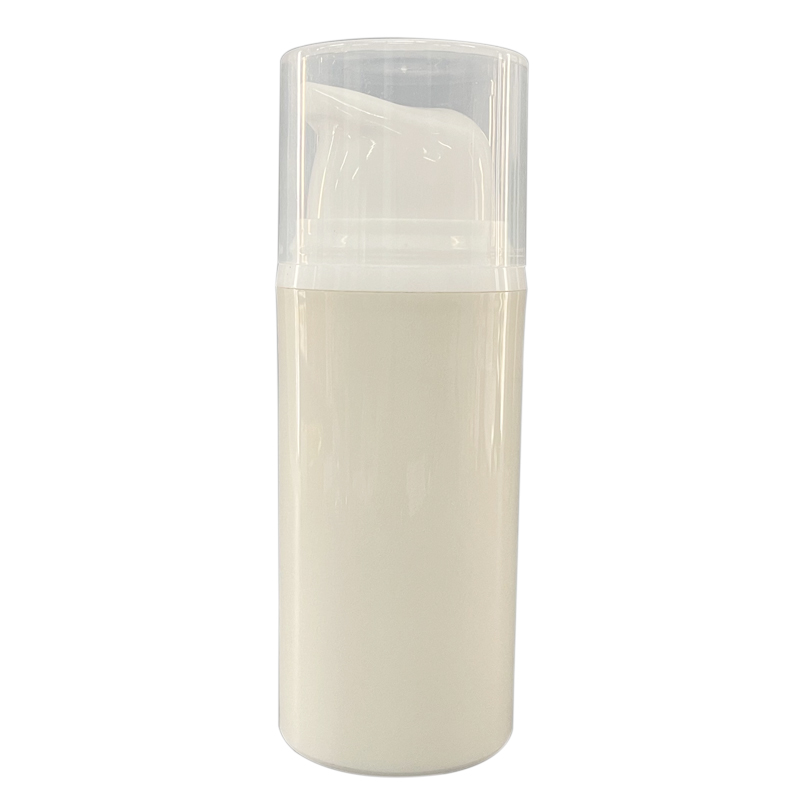 Airless Bottle 30 Ml Pearly Body and White Pump and Semi Transparent Cap
