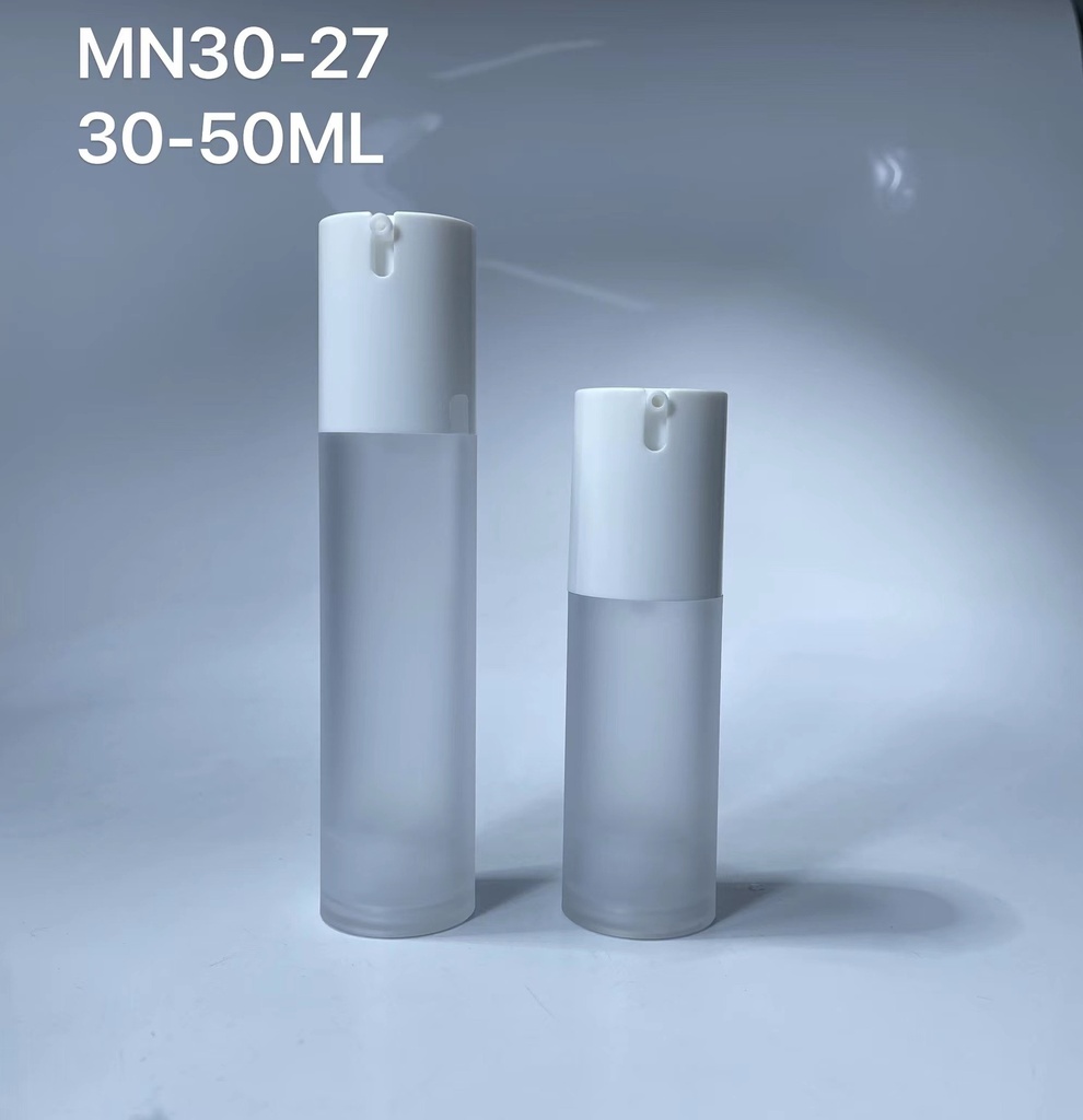 Airless Built-In Nozzle 15 Ml - Injection White Head and Frosted Body