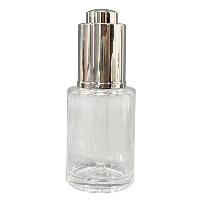 Press Dropper UV Silver With Glass Bottle Transparent 30 Ml One Set