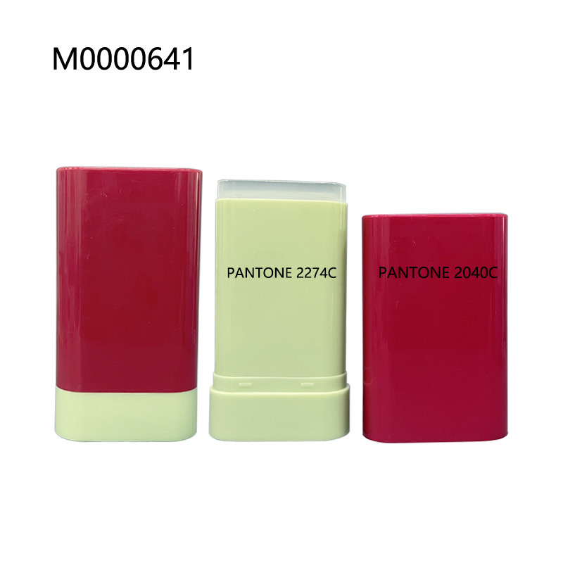 [M0000641] Stick Container MN-C2520 - 20 Ml - Green Base Pantone 2274 C - Cap Pantone 2040 C Vivid Raspberry - Glow