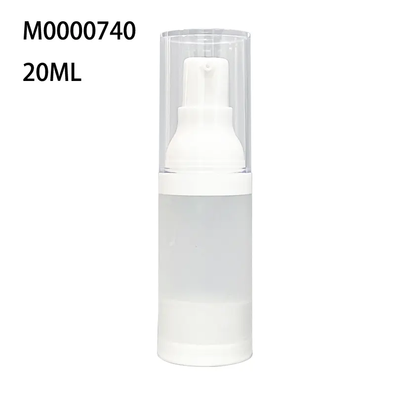 Airless Bottle 20 Ml Frosted / White Pump / Transparent Cap