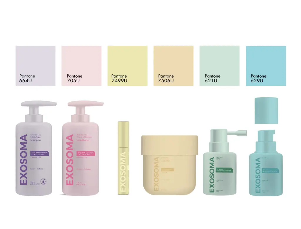 Exosoma Conditioner 250 ML PE Bottle Soft Touch And Smooth Lotion Pump All Pantone 705U - Printed