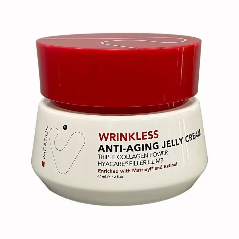 Vacation Jelly Cream Jar 50 Ml White Body and Red Cap - CT-SC01-OLD   50ml Printed