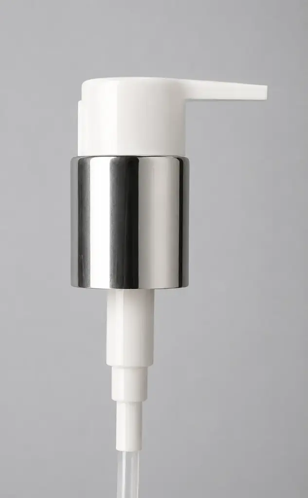 Cream Pump Size 24/410 White - Silver With White Clip