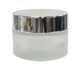 [M0000202] Glass Jar Frosted 50 Ml With Inner White Lid and Silver UV Cap