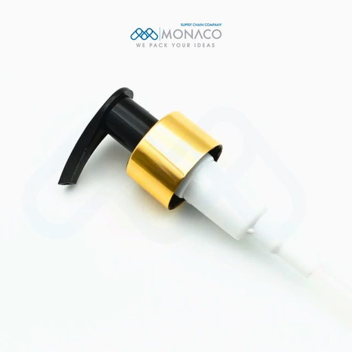 [M0000149] Lotion Pump Black / Gold Neck 28/410 Dip Tube 250 mm CT09-1