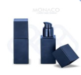 [M0000116] Glass Bottle Square Black 30 Ml With Black Pump and Cap