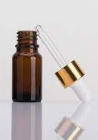 [M0000098] Oil Bottle Amber 10 Ml With Golden Dropper Neck 18 Short Tube - Atlas