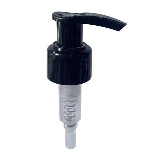 [M0000122] Lotion Pump Black Smooth Neck 24 / Open-Close