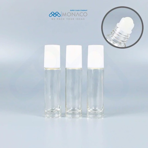 [SET000028] Glass Bottle 10 Ml - White Cap - Ball and House - Tint