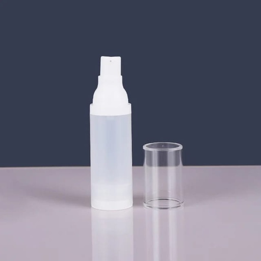 [M0000262] Airless Bottle 30 Ml Frosted / White Pump / Transparent Cap