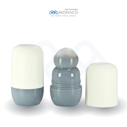 [M0000342] Monaco Roll On G Gray Body and Bottom and Cap White 50 ML