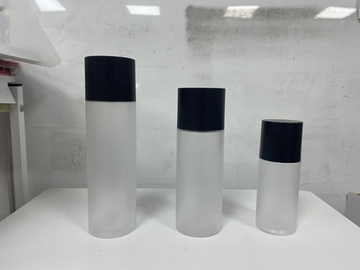 [M0000423] Face Toner Bottle 200 Ml Matt Body Semi Transparent and Matt Black Cap With Plug - WoW