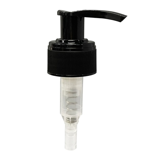 [M0000146] Lotion Pump Black half Ripped Neck 28/410 Dip Tube 180 MM