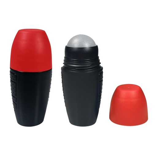 [M0000380] Monaco Roll-On Sport Straight End Black and Red Cap