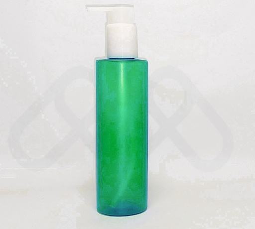[M0000424] PET Bottle 200 Ml Semi Transparent Green - Painting Matt - Cream Pump Semi White Transparent