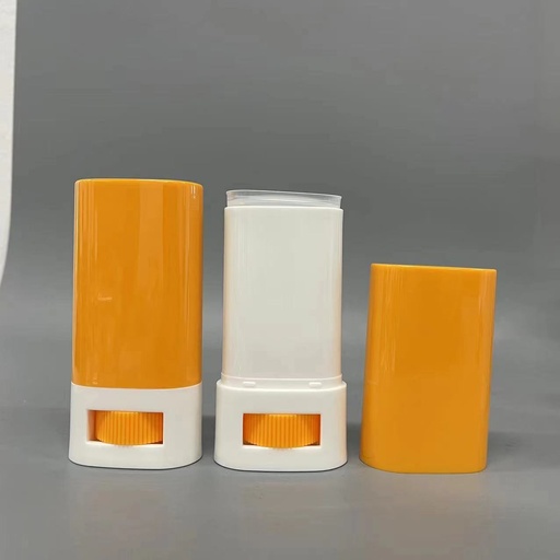 [M0000398] Deodorant Rotate Tube 20 Ml PS Cap Orange - White Bottle PP And Bottom And Orange Gear