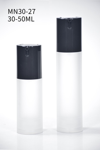 [M0000485] Airless Built-In Nozzle 50 Ml - Injection Black Head and Frosted Body