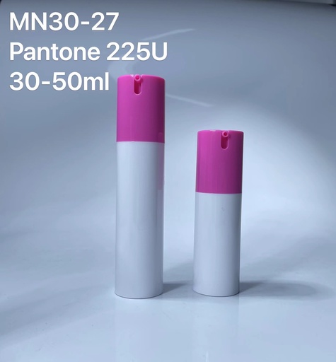 [M0000487] Airless Built-In Nozzle 50 Ml - Injection Dark Pink Head and White Body