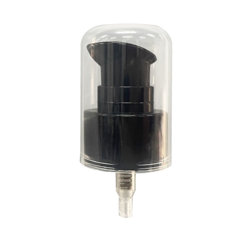 [M0000561] Black Serum Pump Neck 24 With PP Cap Natural Color