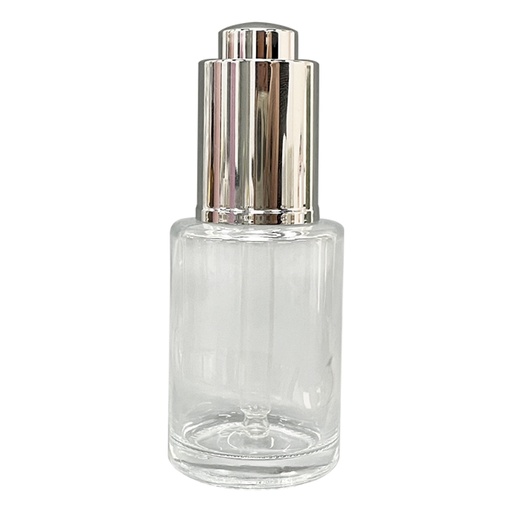 [M0000576] Press Dropper UV Silver With Glass Bottle Transparent 30 Ml One Set