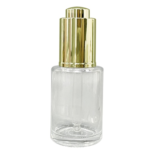 [M0000577] Press Dropper UV Yellow Gold With Glass Bottle Transparent 30 Ml One Set