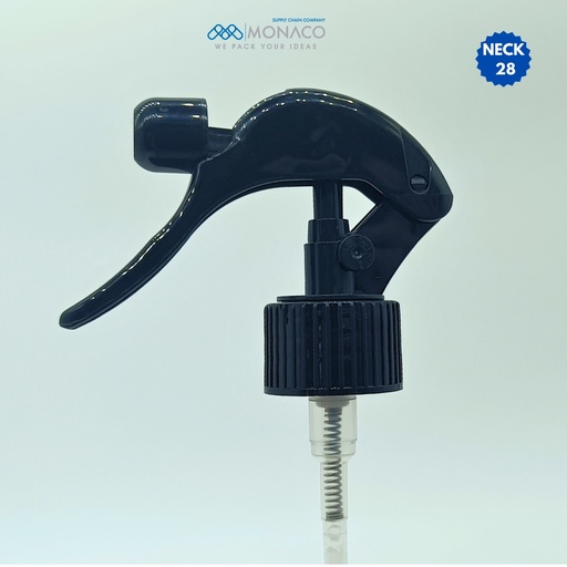 [M0000580] Mini Trigger Black CT02-1 Neck 28 With Black Pin and Ripped Ring dip tube 150 mm
