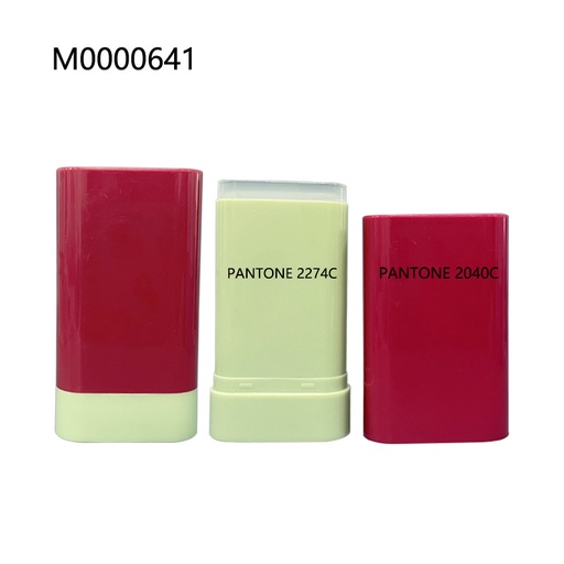 [M0000641] Stick Container MN-C2520 - 20 Ml - Green Base Pantone 2274 C - Cap Pantone 2040 C Vivid Raspberry - Glow