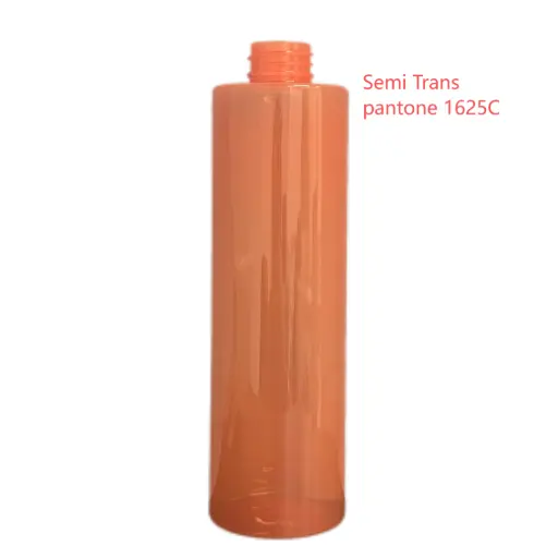 [M0000744] PET Bottle Round Neck 28/410 L 168 MM* W 58 MM - 400 Ml Pantone 1625 C Semi Trans (Orange) Jov Nat SHMP Curl Wonder
