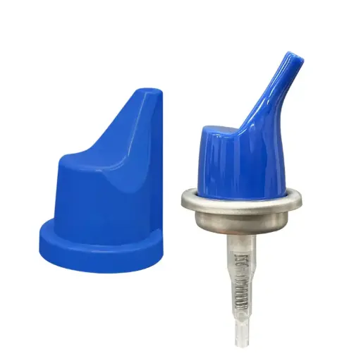 [M0000755] Nasal Spray Pump Nozzle and Cap is Blue Pantone 3506 C With Dip Tube 180 MM