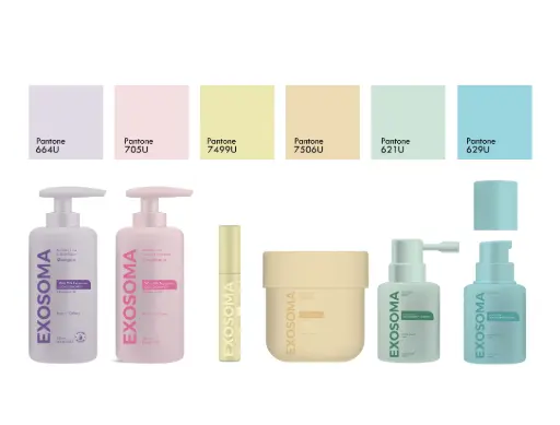 [M0000787] Exosoma Hair Lotion 120 ML PE Bottle Soft Touch And Matt Sprayer CT05 1+2 All Pantone 621U - Printed