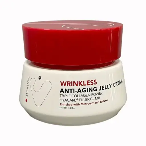 [M0000790] Vacation Jelly Cream Jar 50 Ml White Body and Red Cap - CT-SC01-OLD   50ml Printed